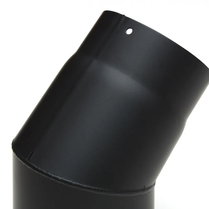 Raik Basic coude de tuyau de fumée 180mm noir 45° sans porte pour tuyau de fumée / conduit de fumée