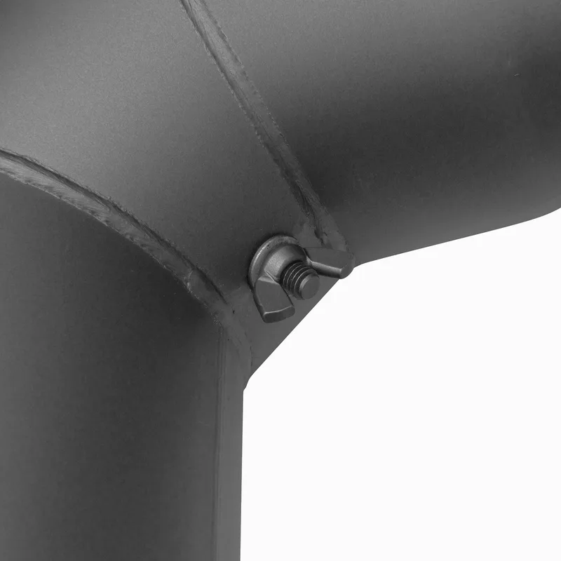 Raik Basic coude de tuyau de fumée 150mm gris fonte 90° avec porte pour tuyau de fumée / conduit de fumée