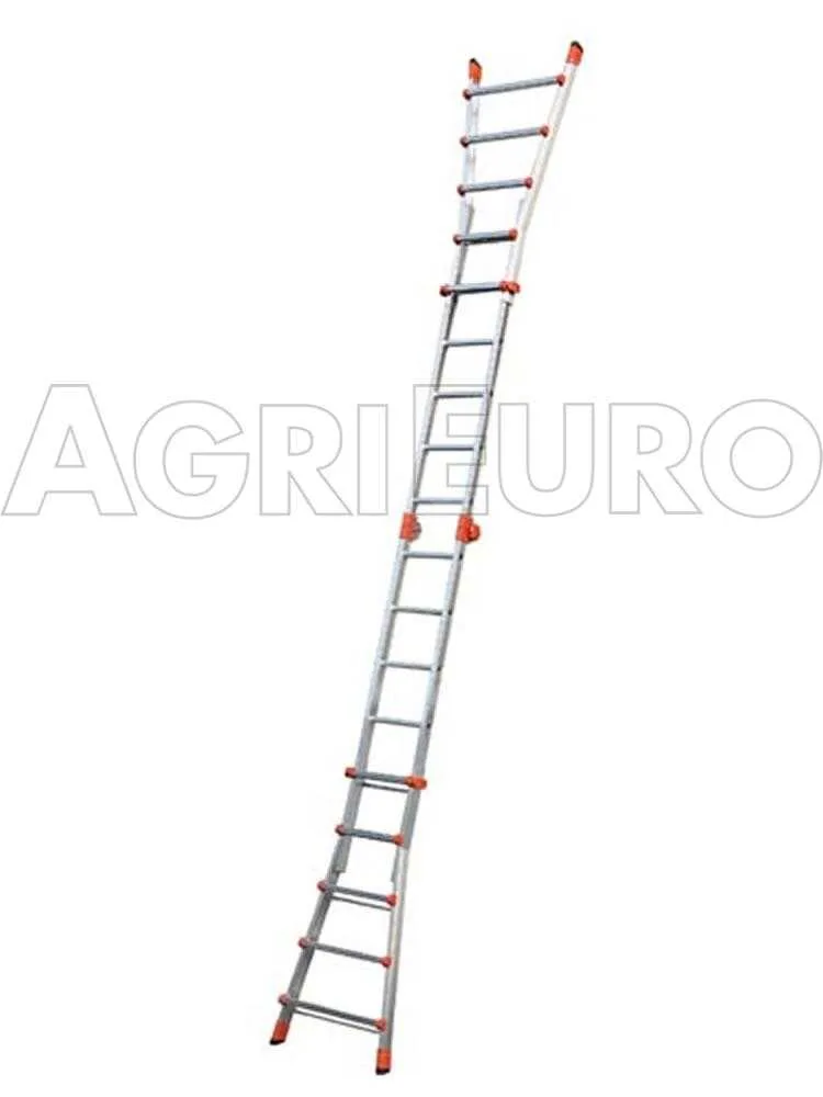 Gierre Peppina AL040DS - 2x10 marches, 5.70 m - Échelle télescopique en aluminium