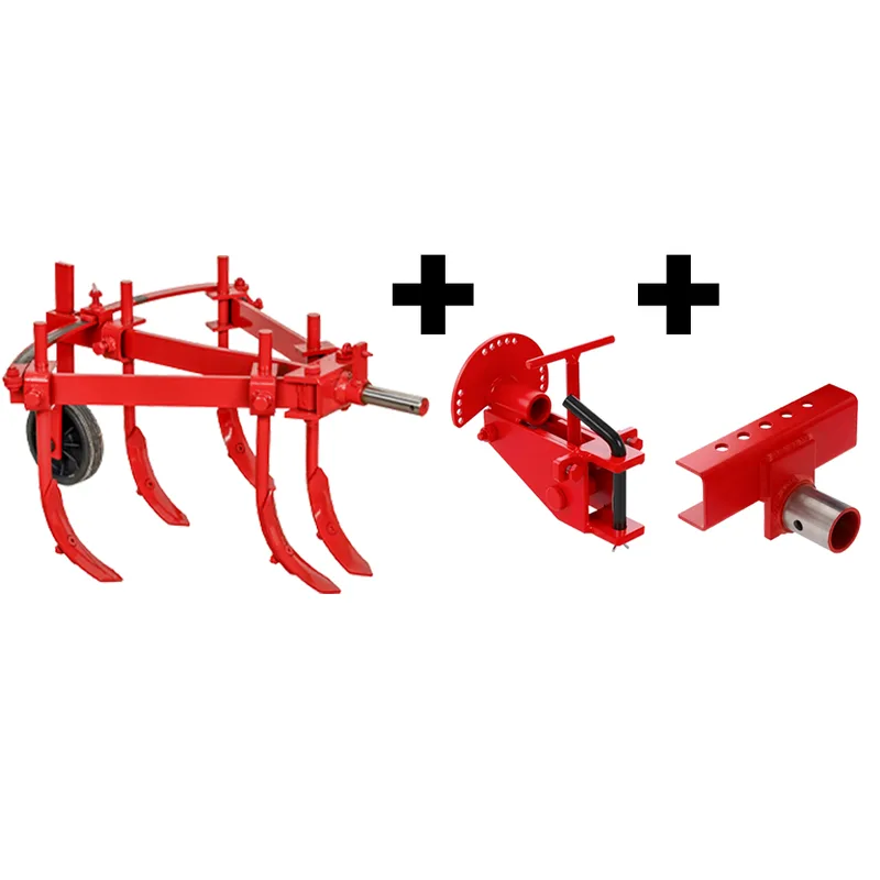 Extirpateur réglable à 5 socs ETR-5 avec attache rapide réglable et parre porte-outils - Pour motoculteurs de 6 à 10 CV