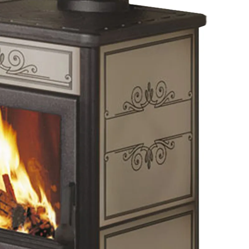 EK63 Fancy Evo Poêle à bois céramique gris tourterelle