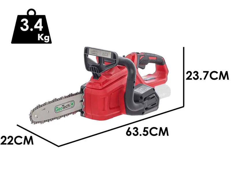 GeoTech X-Line CS-20V - Tronçonneuse à batterie 20 V/2 Ah - Guide de 25 cm