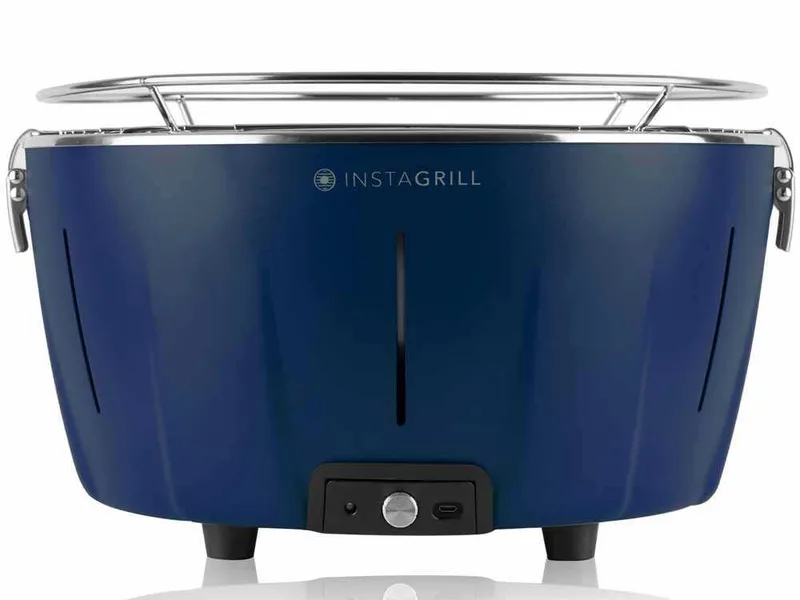 Classe InstaGrill - Barbecue de table à charbon - Corps bleu océan