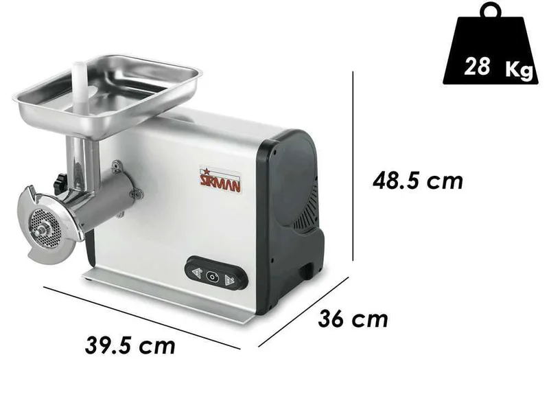 Sirman TC 22 Dakota - Hachoir à viande électrique - en aluminium et acier inox - 1100W