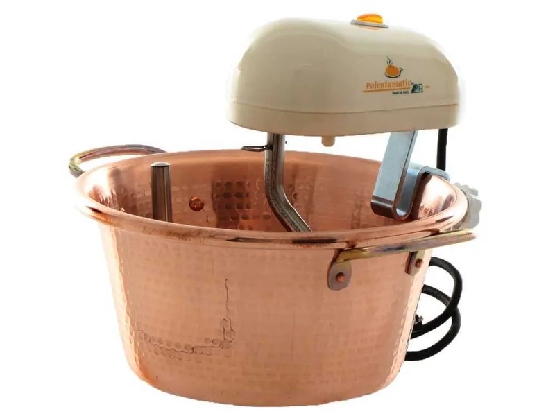 LAR Polentamatic - Chaudron électrique en cuivre martelé pour la polenta à induction 4.5L - 8W max