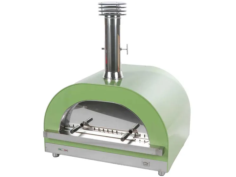 Clementi Gold - Four à bois pour pizza d'extérieur - Chambre de cuisson 80 x 60 - 4 pizzas - Vert