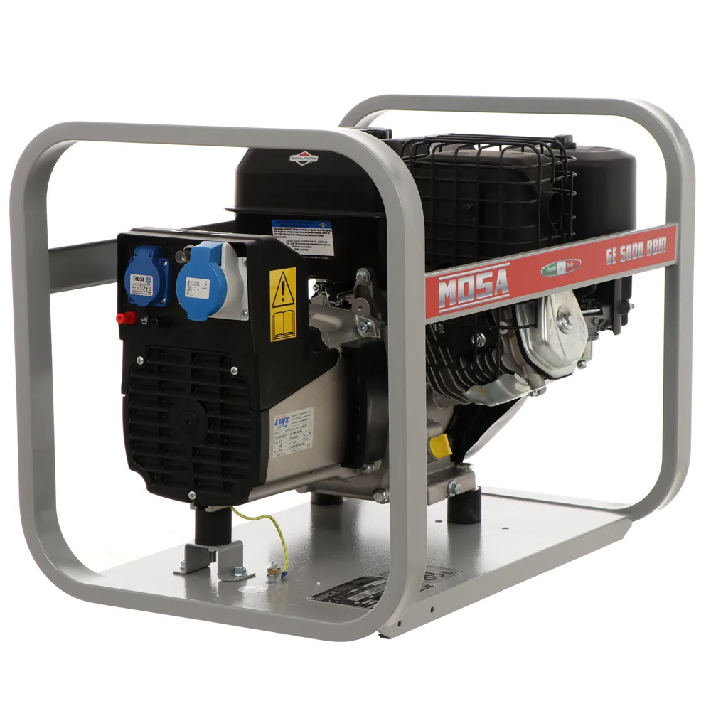 MOSA GE 5000 BBM - Groupe électrogène à essence 4.5 KW - Continue 3.6 kW Monophasé - Moteur B&S XR1450