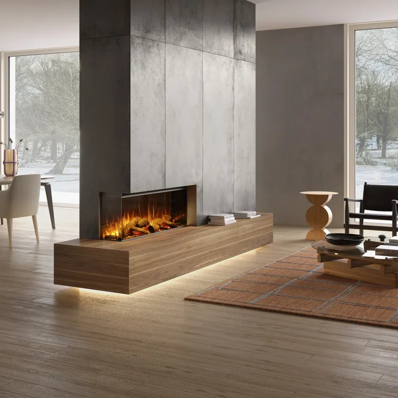 La Nordica Lumen 1200 Cheminée électrique LED blanc craie