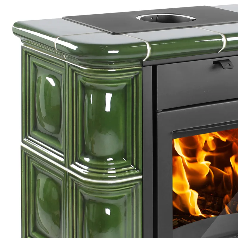 Haas+Sohn Tirol Poêle à bois Noir perlé / Vert