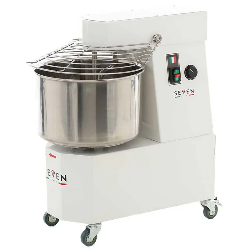 Pétrin à spirale professionnel Seven Italy GH 30 2V - 230 V - Avec roues et Minuterie - 2 vitesses