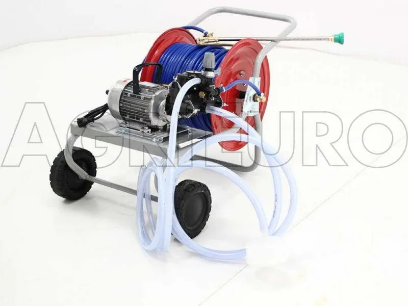 Groupe motopompe de pulvérisation électrique Comet MC 20/20 moteur électrique et chariot