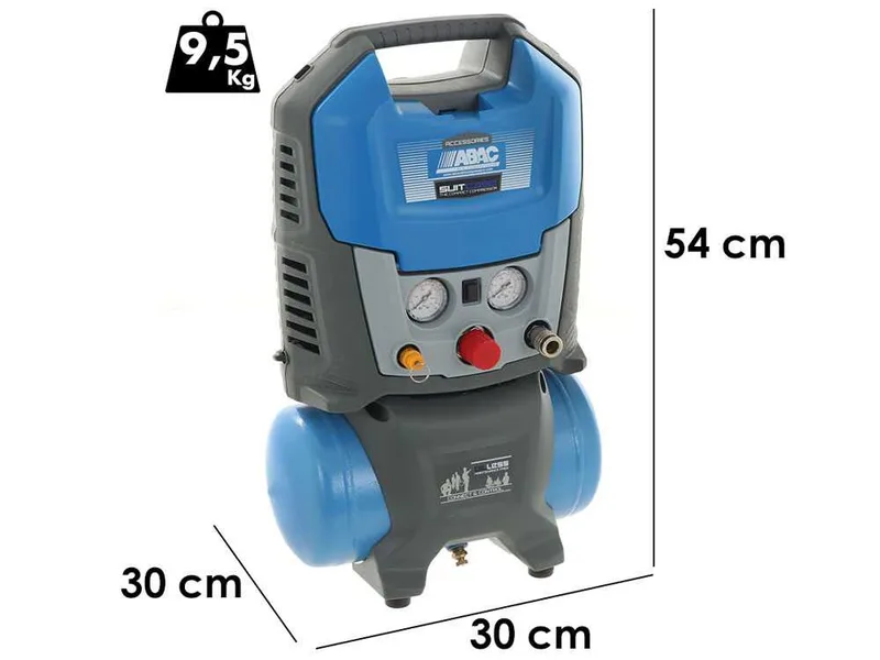 Abac suitcase - Compresseur d'air électrique portatif monophasé, oil-less - Motore 1.5 CV - 6 L