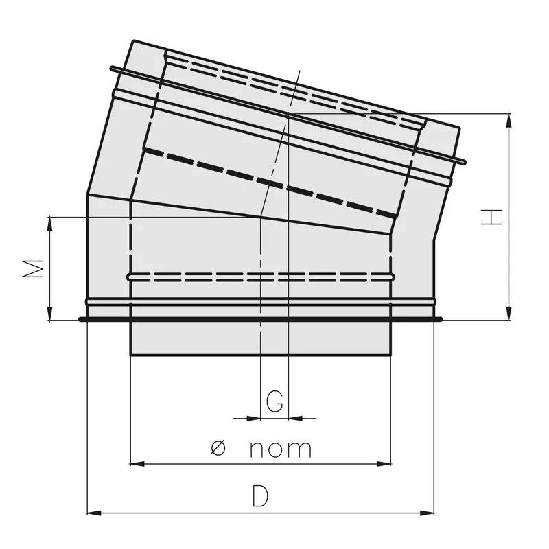 Opsinox conduit de cheminée en acier inoxydable 180mm coude 15° BO1