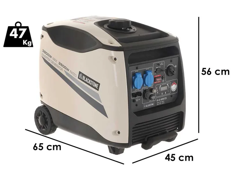 BlackStone B-iG 4000 ES - Groupe électrogène inverter à essence version à roues 3.8 kW - Continue 3.5 kW monophasé