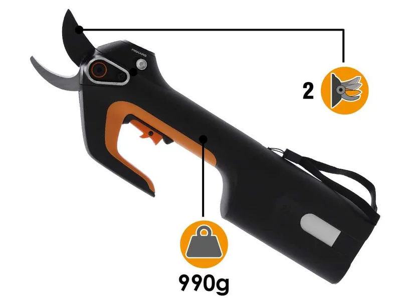 Fiskars ePruner L Bypass - Sécateur de taille électrique - Diamètre de coupe 30 mm