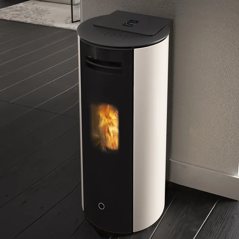 EK63 Spy 110+ Evo Poêle à granulés acier blanc sortie fumées arrière