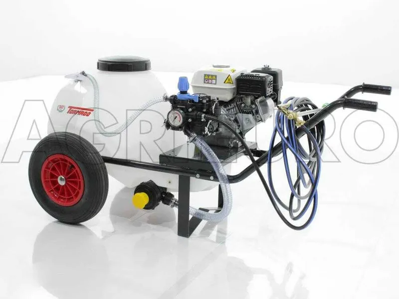 Groupe motopompe de pulvérisation Comet MC 25 - Honda GP 160 et chariot avec cuve 80 L