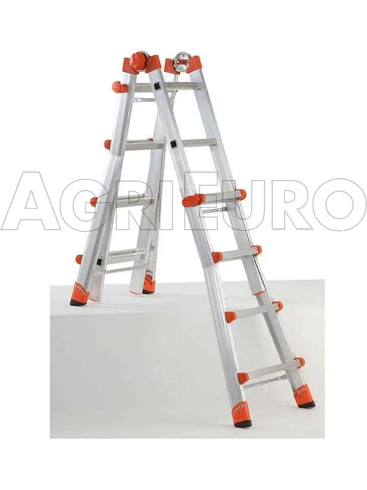Gierre Peppina AL010DS - 2x6 marches, 2,71 m - Échelle télescopique en aluminium