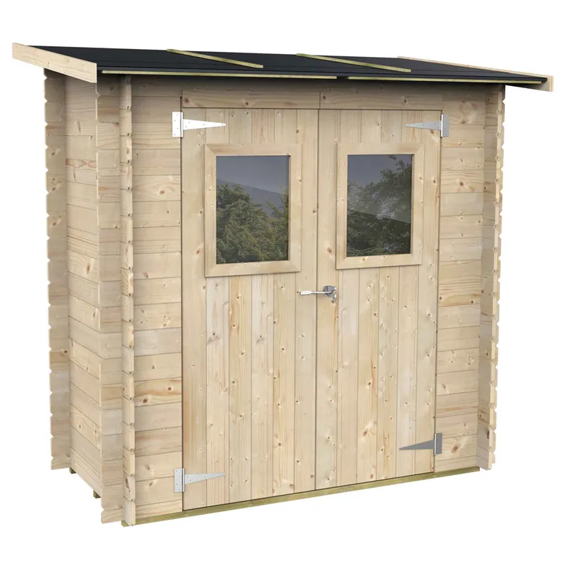 Alce Hobby 198x98 - Abri de jardin en bois - Avec fenêtres à l'avant - 198x98x197 cm