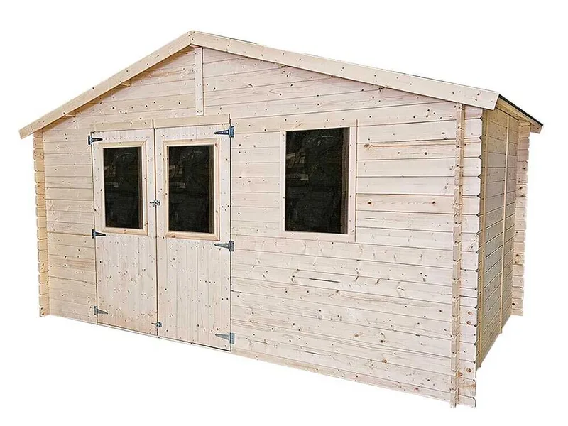 Alce Sara 396x396 - Abri de jardin en bois - Avec fenêtres - 396 x 396 x 236
