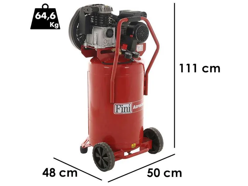 Fini Advanced MK 102-90V-2M - Compresseur d'air électrique monophasé - Moteur 2 CV - 90 L
