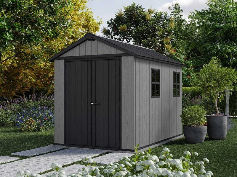 Keter Newton plus 759/975 gris - Abri de jardin avec fenêtres - 230 × 287 × 246 cm