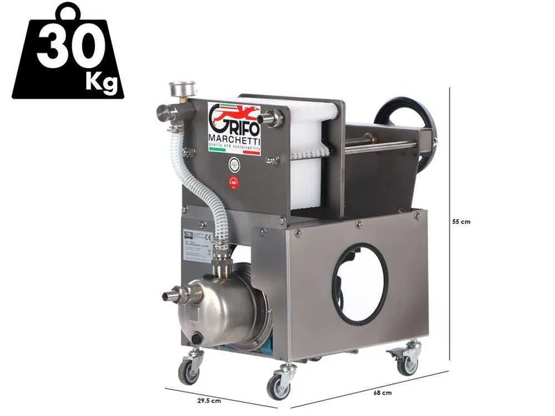 Grifo Professional Inox 10 - Filtre pour vin à plaques - Pompe œnologique pour filtrer le vin