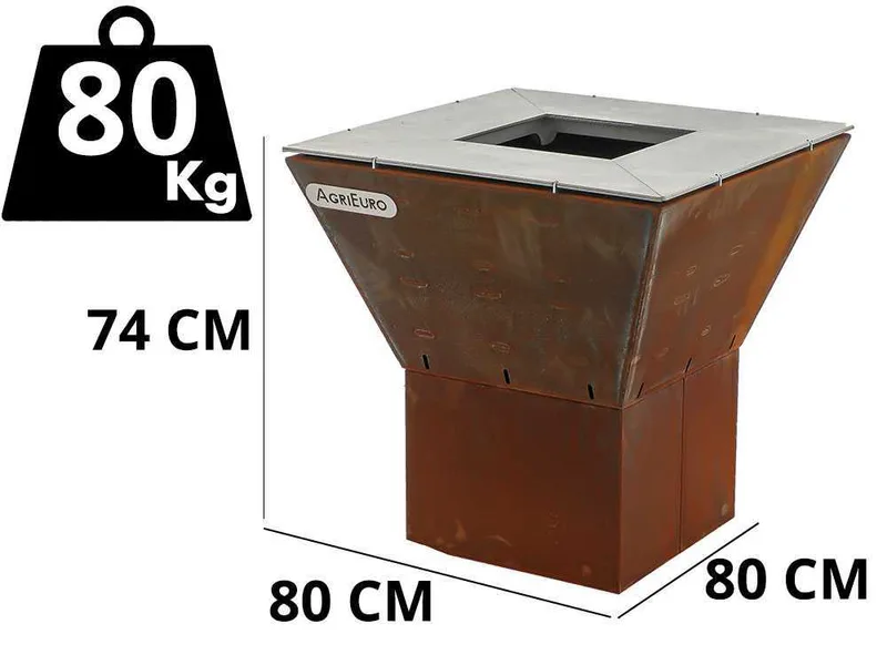 Top Line Gringo B038 - Barbecue à bois en corten