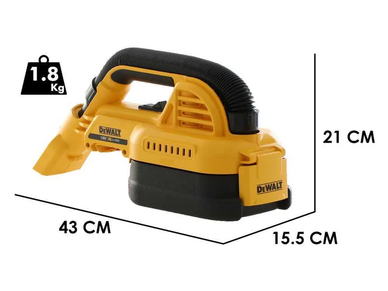 DeWalt DCV517N-XJ - Aspirateur solides et liquides portatif à batterie - 18V 5Ah