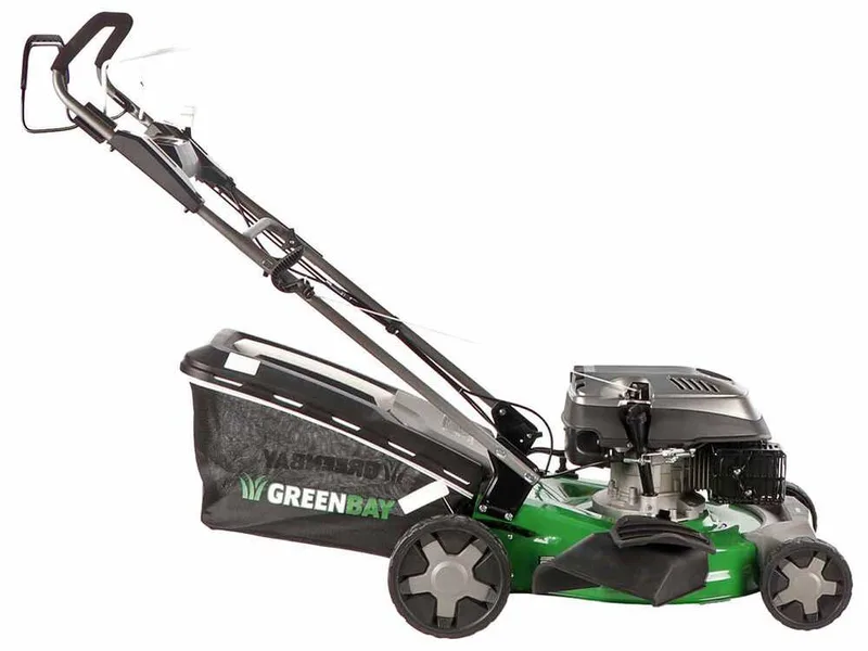 GreenBay GB-LM 51 - Tondeuse à gazon tractée 4 en 1 - Moteur thermique de 196cc