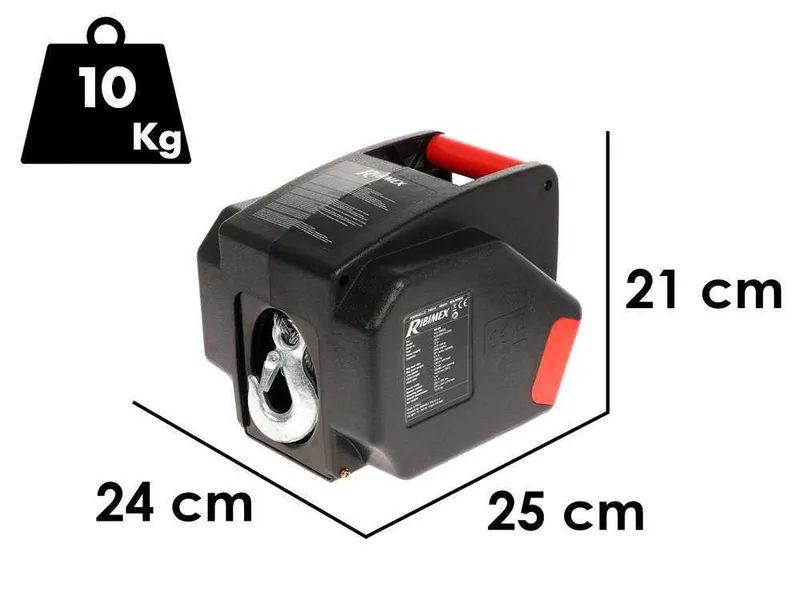 Ribimex PE12V - Treuil électrique à batterie 12V - Avec télécommande
