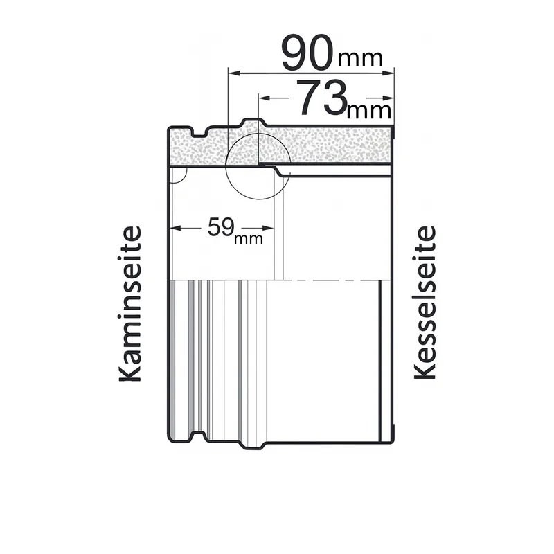 Schiedel Doublure murale double Ø200 court pour ICS Ø200 mm double paroi brillant
