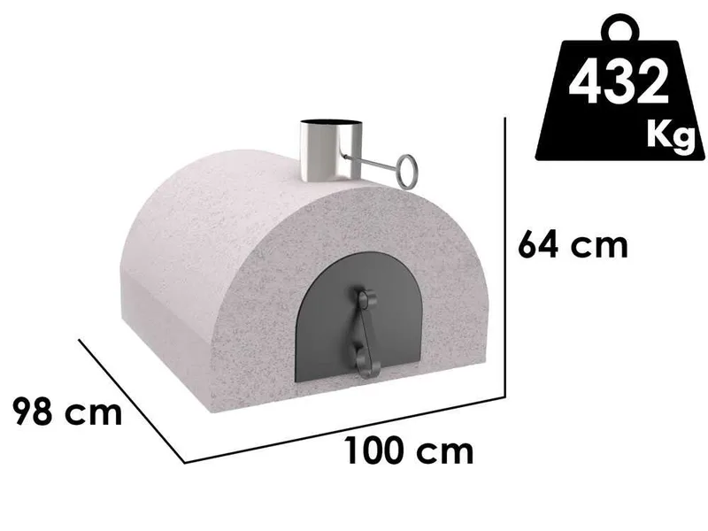 Edilmark FR 1600 - Four à bois encastrable avec plan de cuisson 86x84 cm