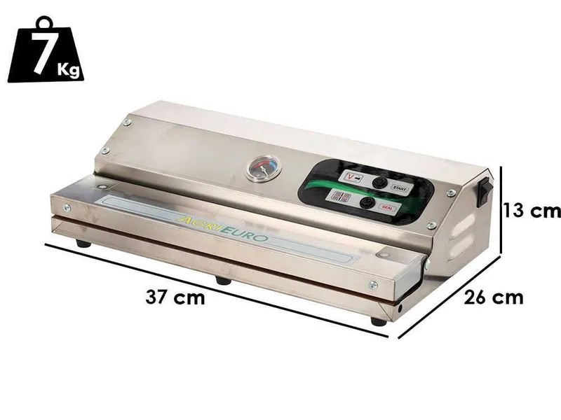 MINI Euro 360 INOX - Machine sous vide + vacuomètre - Barre de soudure de 37 cm