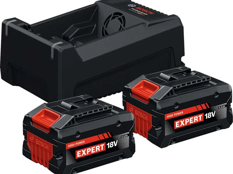Kit de démarrage Bosch pour gamme Blue Professional - 2 batteries 18 V/5,5 Ah + Chargeur