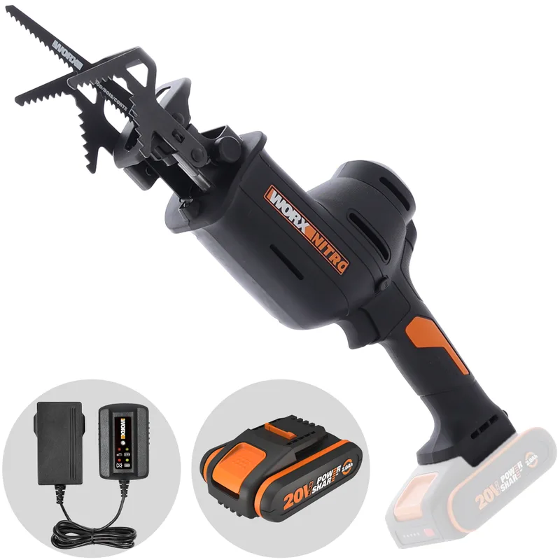 Worx WG893E - Scie sabre à batterie - 20V 2Ah
