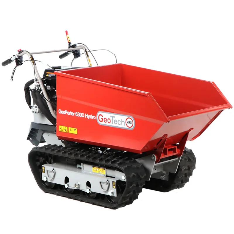 GeoTech Pro GeoPorter 630D Hydro - Brouette à moteur sur chenille - benne dumper hydraulique 600Kg
