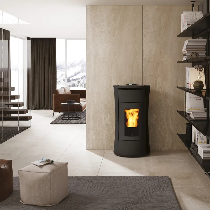 Edilkamin Cherie H 14 Evo poêle à granulés hydro acier gris foncé