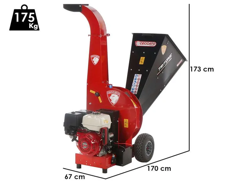 Ceccato Tritone BIG - Broyeur de branche thermique - Moteur Honda GX390 démarrage électrique