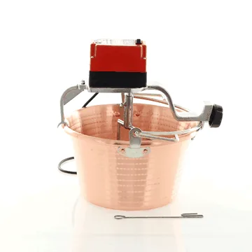 Chaudron à polenta en cuivre électrique martelé NuovaFac Cuoca Automatica base plate 9L - 24W