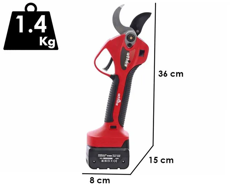 Attila ATF 18.40 LI - Sécateur de taille électrique - 2 x 18 V / 2.0 Ah - Diamètre de coupe 40 mm