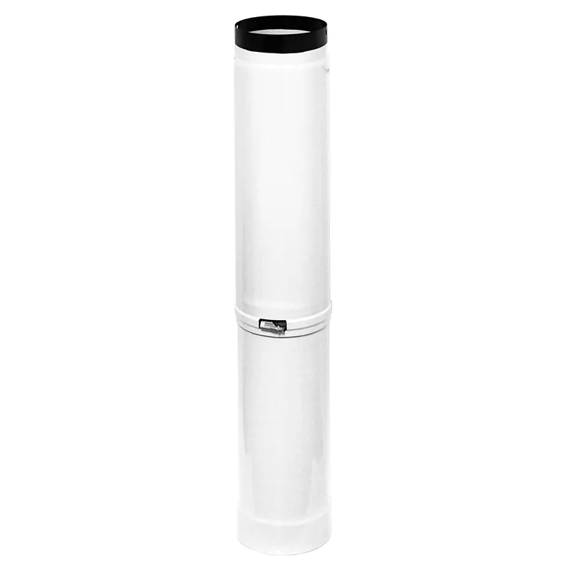 Raik Tuyau de Fumée / Tuyau de Poêle Émaillé 120mm - Longueur 500mm Tuyau Télescopique Blanc