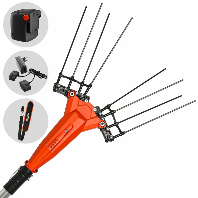 Stocker E-51 21V - Peigne vibreur à batterie avec perche télescopique de 235 à 315 cm - 4 Ah 21V