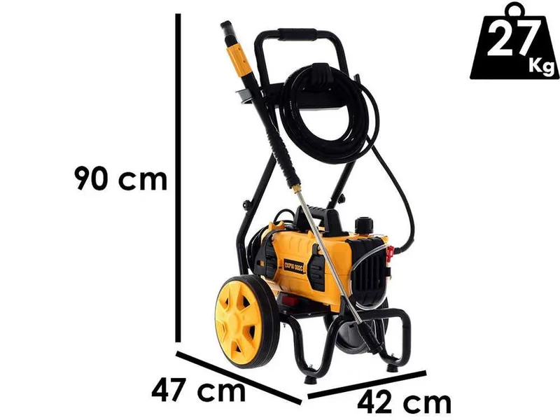 Nettoyeur haute pression électrique à eau froide DeWalt dxpw 001CE kart de 160 bars/500L/H max - avec chariot amovible