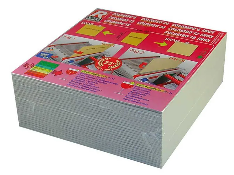 Type 24 - Cartons filtrants Rover pour filtre à plaques vin - 20x20 cm - 25 pièces