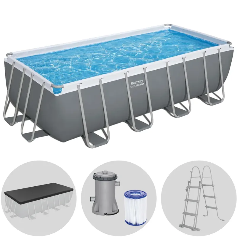 Bestway Steel Pro Max 56670 - 488x244x122 cm - Piscine hors-sol pour 5-6 personnes