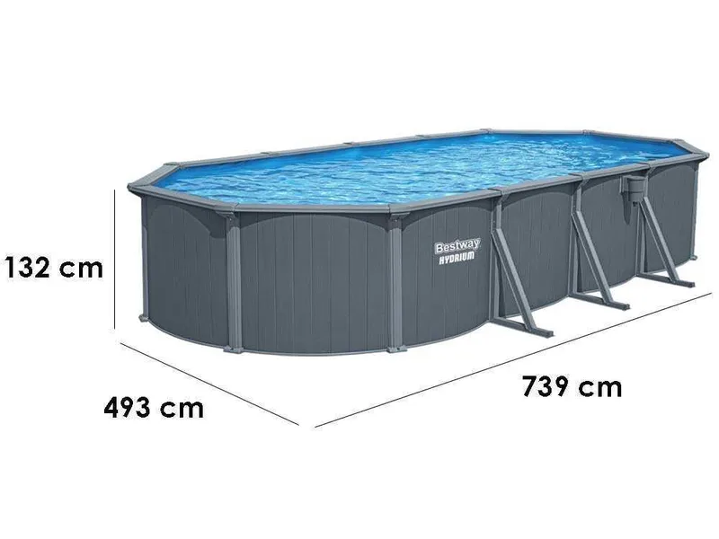 Bestway Hydrium 561CW - 732x366x132 cm - Piscine ovale pour 11-15 personnes