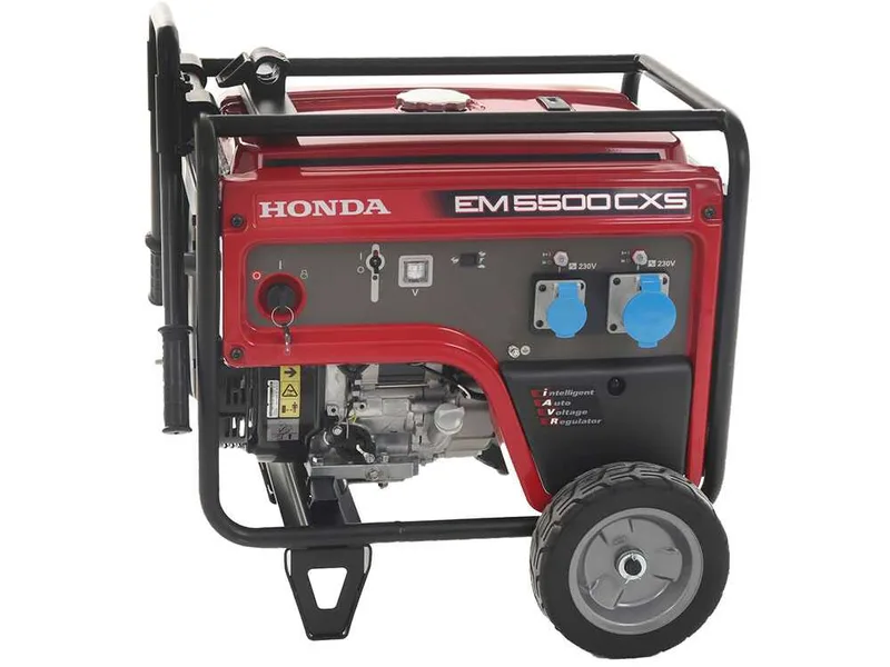 Honda EM 5500CXS - Groupe électrogène sur chariot à essence avec AVR 5.5 kW - Continu 5 kw Monophasé