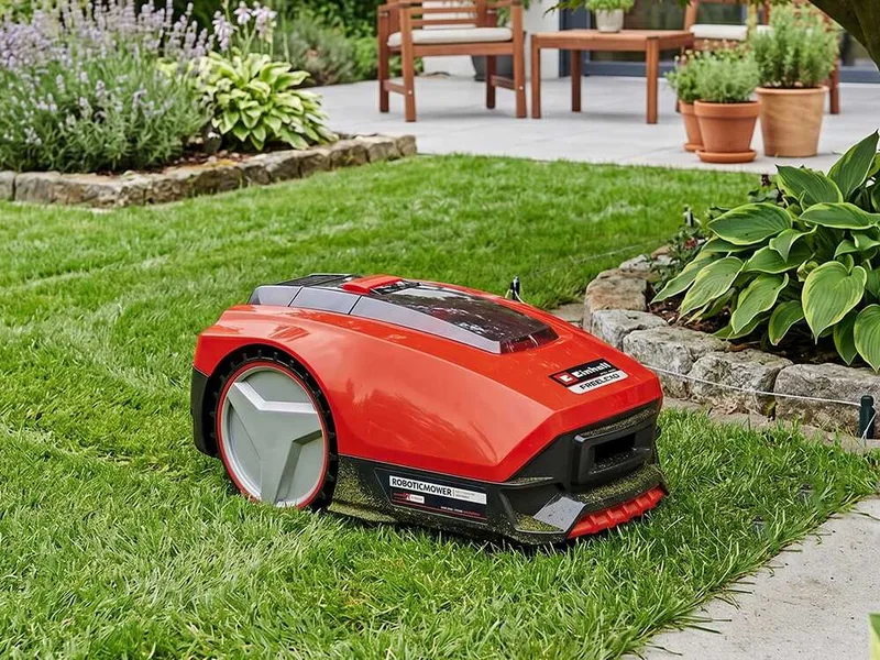 Einhell FREELEXO 300 - Robot tondeuse avec fil périphérique - Batterie au lithium 18 V/2 Ah