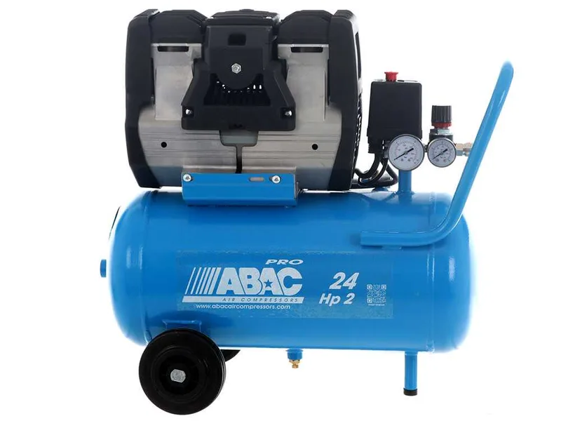 Abac pole position OS20P - Compresseur d'air électrique monophasé silencieux, sans huile - Moteur 2 CV - 24 L
